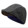 Borges & Scott The Sloan - Irish Tweed and Nubuck Leather Flat Cap - Pebble HB - Medium view 1