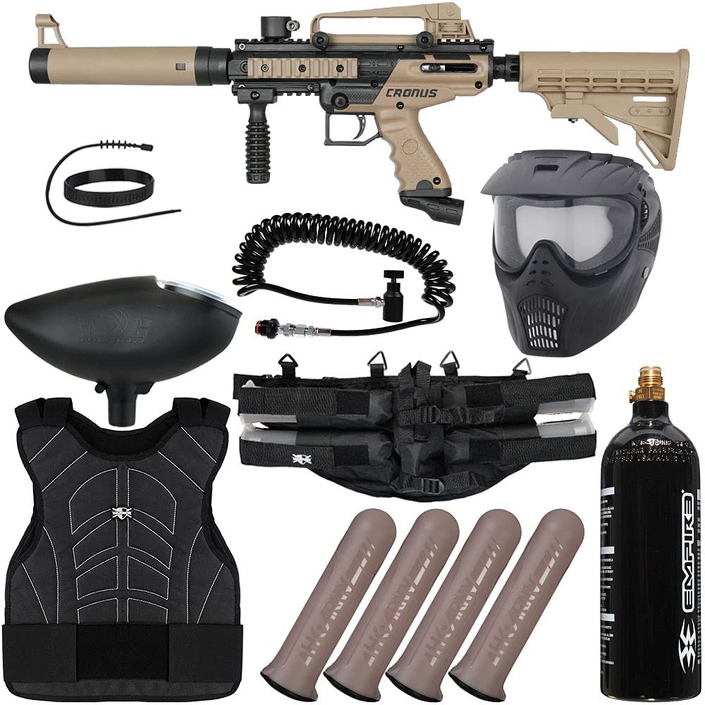 Action Village Tippmann Cronus Basic & Tactical Light Gunner Paintball Gun Package Kit (Tactical - Tan/Black)
