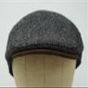 Borges & Scott The Sloan - Irish Tweed and Nubuck Leather Flat Cap - Irish Slate - X-Large view 4