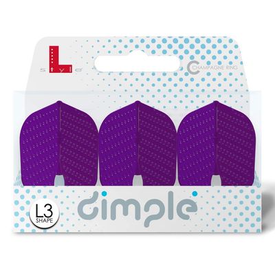 LSTYLE Dart Flights  L3 PRO Dimple Shape - Deep Purple | Set of 3 | for Soft Tip & Steel Tip Darts