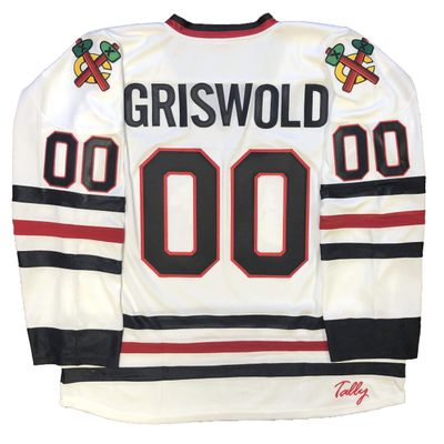 Griswold Jersey - $109 with Embroidered Twill Crests and Twill Sleeve Numbers (White, Adult M)