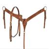 Showman Leather Headstall & Breast Collar Set w/Floral Tooling view 1