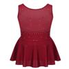 Agoky Big Girls' Kids Sparkly Ice Figure Skating Roller Skating Dress Gymnastic Tutu Skirted Leotard Costume Burgundy Sparkly 5-6 view 2