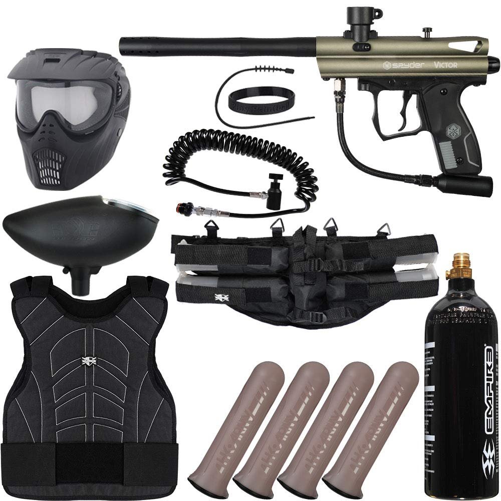 Action Village Kingman Spyder Victor Light Gunner Paintball Gun Package Kit (Olive Green)