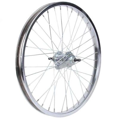 Sta Tru Rear Double Wall Bicycle Wheel - 20in - Bolt-On 3/8in x 110mm Coaster Brake - Silver - R406TR25CB