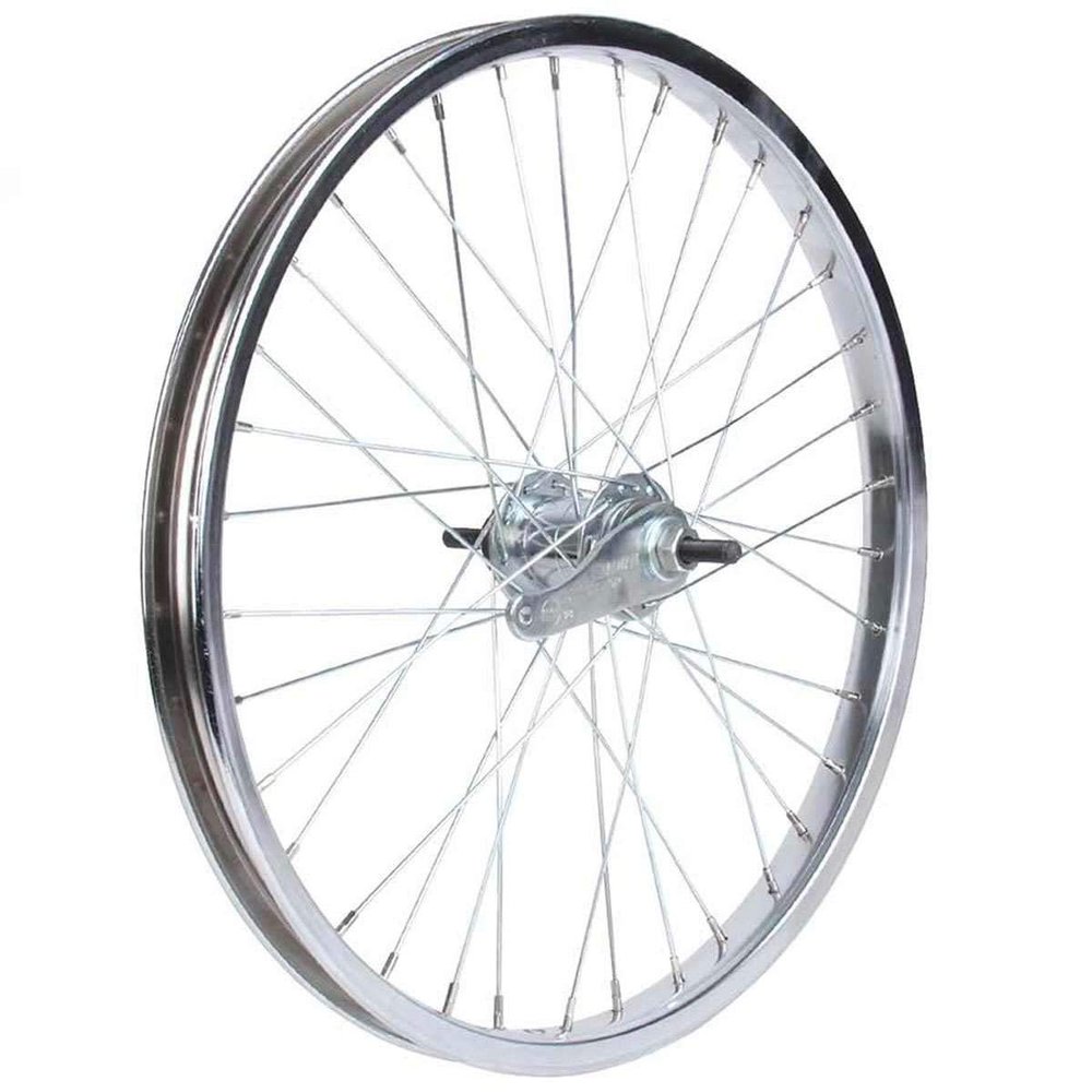 Sta Tru Rear Double Wall Bicycle Wheel - 20in - Bolt-On 3/8in x 110mm Coaster Brake - Silver - R406TR25CB