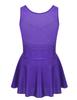Agoky Big Girls' Kids Sparkly Ice Figure Skating Roller Skating Dress Gymnastic Tutu Skirted Leotard Costume Violet Sparkly 7-8 view 2