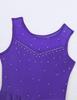 Agoky Big Girls' Kids Sparkly Ice Figure Skating Roller Skating Dress Gymnastic Tutu Skirted Leotard Costume Violet Sparkly 7-8 view 3