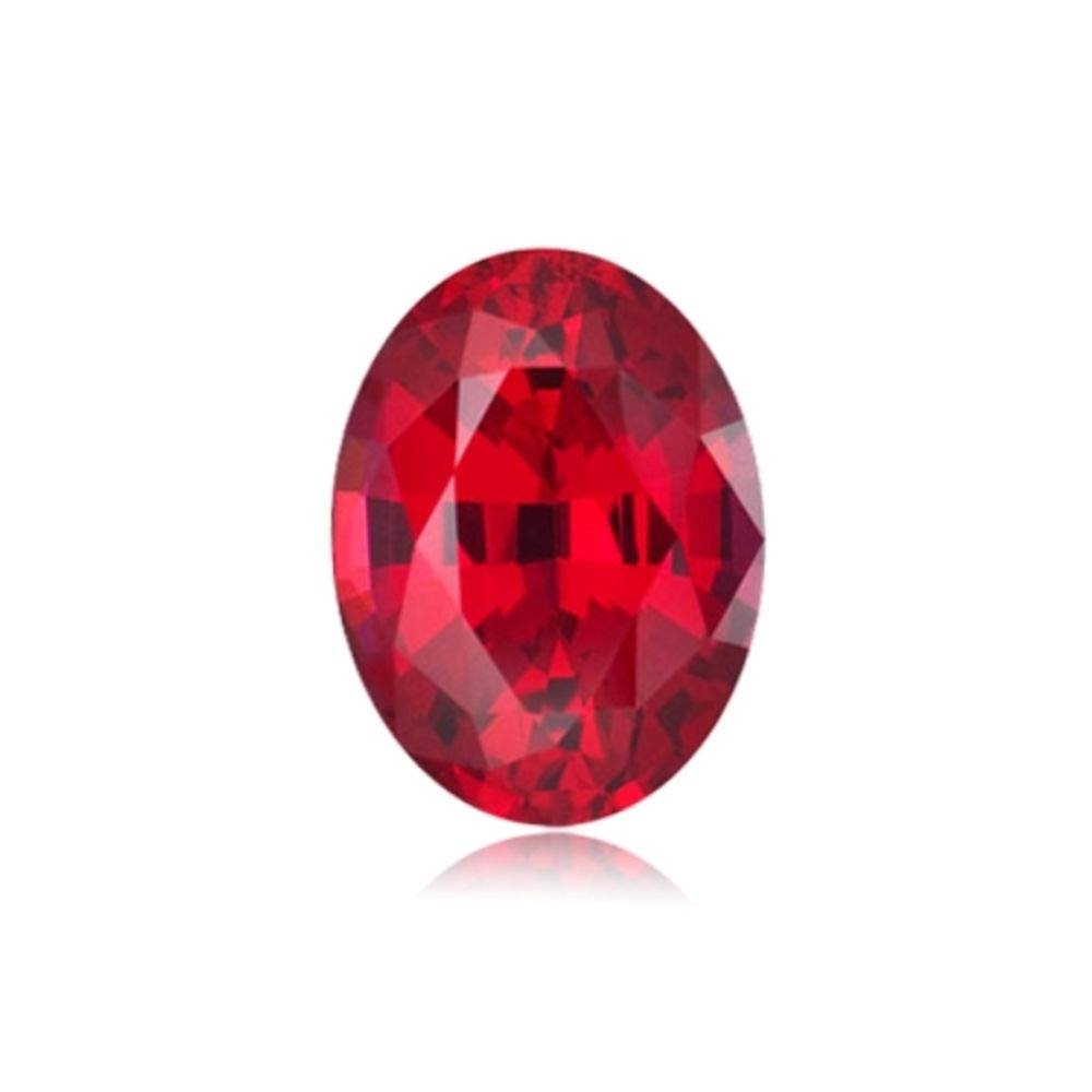 0.54-0.66 Cts of 6x4 mm AAA Oval Cut Swiss Rough Synthetic Corundum Ruby (1 pc) Loose Gemstone