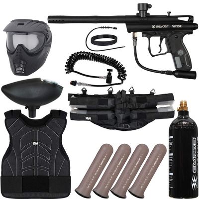 Action Village Kingman Spyder Victor Light Gunner Paintball Gun Package Kit (Diamond Black)