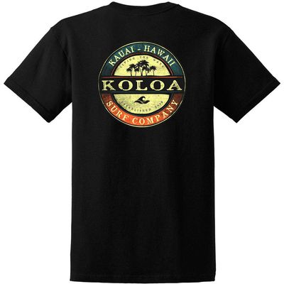 Koloa Surf Mens ol' Koloa Logo Heavy Cotton T-Shirt-Tall-XLT-Black