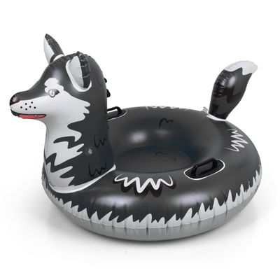 SNOWCANDY Animal Inflatable Snow Sled, Multiple Animal Styles (Winter Siberian Husky Inflatable Snow Sled & Pool Beach Floaty)