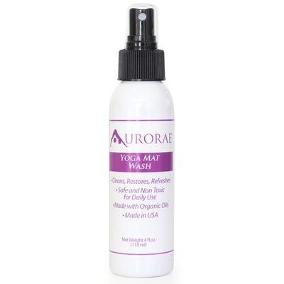 AURORAE Natural & Organic Yoga Mat Wash Cleaner 4 fl oz Safe, Cleans, Restores and Refreshes. Made local In the USA