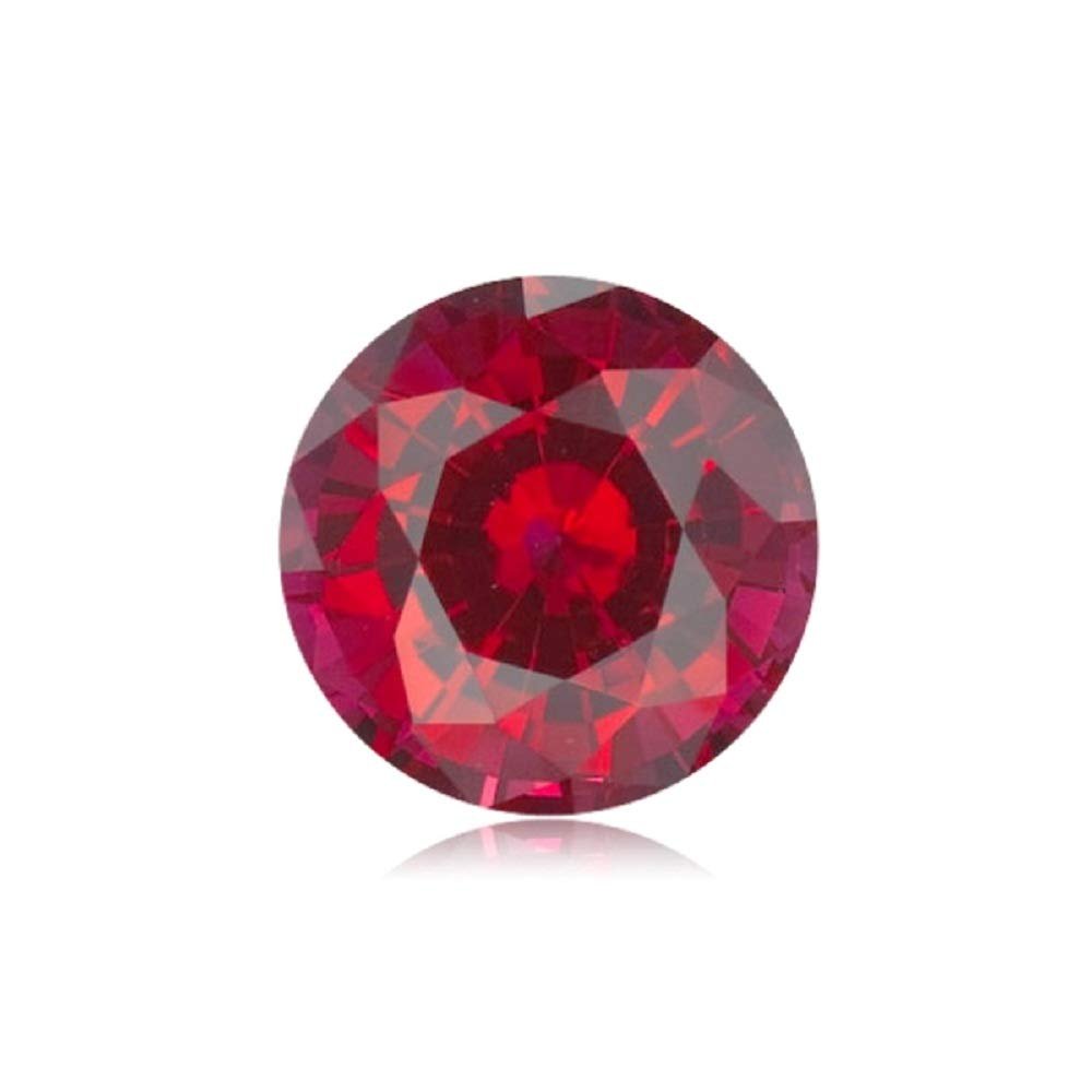 0.79-0.97 Cts of 5.5x5.5 mm AAA Round Cut Swiss Rough Synthetic Corundum Ruby (1 pc) Loose Gemstone