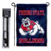 College Flags & Banners Co. Fresno State Bulldogs Two Sided Garden Banner and Pole Holder Set view 1