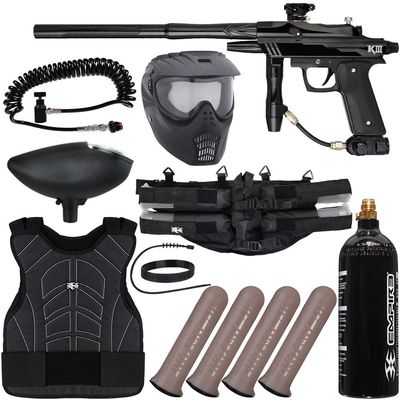 Action Village Azodin KDIII Light Gunner Paintball Gun Package Kit (Polished Black/Polished Black)