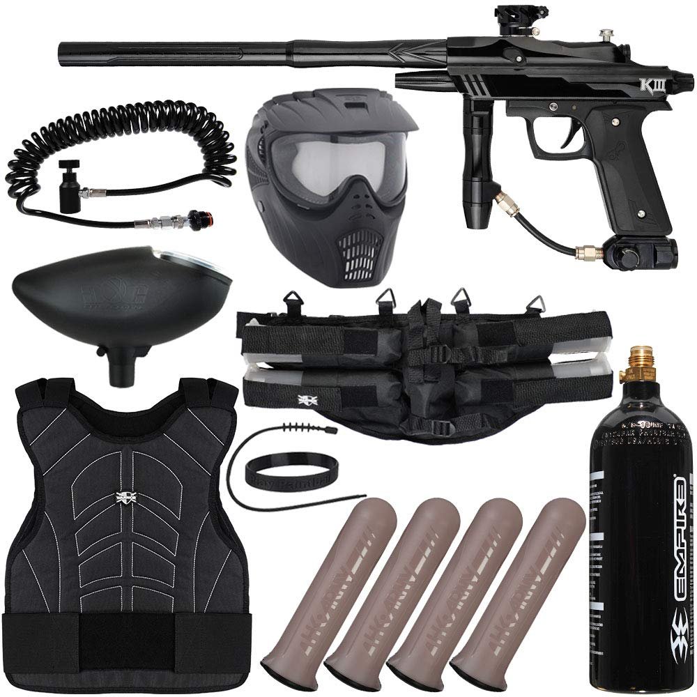 Action Village Azodin KDIII Light Gunner Paintball Gun Package Kit (Polished Black/Polished Black)