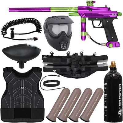 Action Village Azodin KDIII Light Gunner Paintball Gun Package Kit (Polished Purple/Polished Green)
