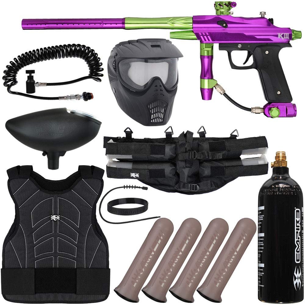 Action Village Azodin KDIII Light Gunner Paintball Gun Package Kit (Polished Purple/Polished Green)