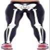 Aventy Skeleton Halloween Costume Leggings Bone Leg Black Spandex Halloween Tight Pants for Women (White, X-Large) view 3