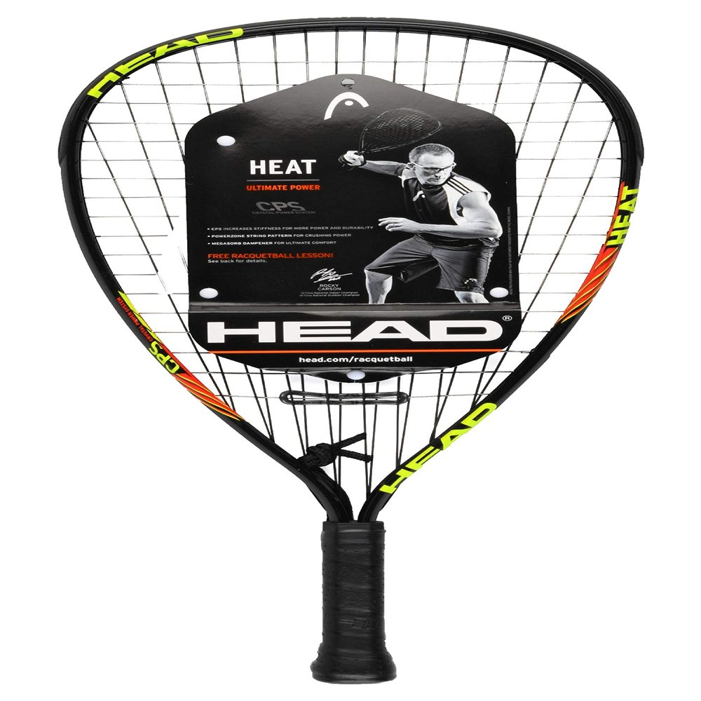 HEAD CPS Heat Racquetball Racquet Pre-Strung Beginner Racquet with CPS Power Technology, Lightweight Frame, Damp Plus Vibration Control