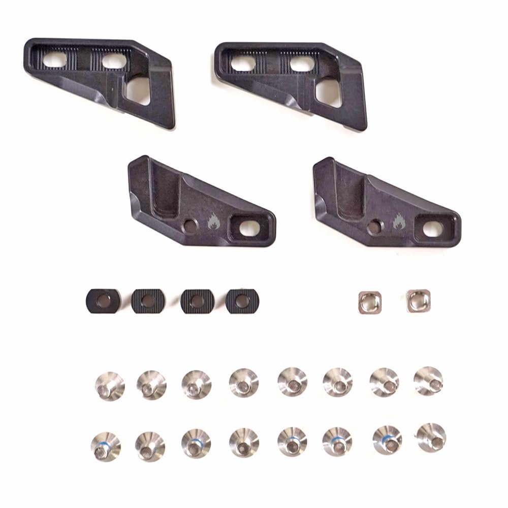 SPARK R&D Fixie Through-Mount Clips | Durable Reliable Lightweight Aluminum Easy-to-Install Splitboard Fixie Clips for Downhill Riding & Touring & All Mountain, Black