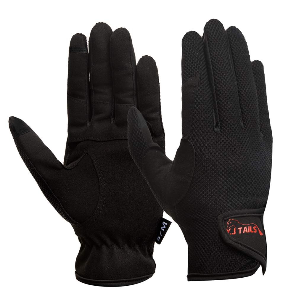 Y.J TAILS Womens Horse Riding Gloves Equestrian Women Ladies Girls (Small/Medium)