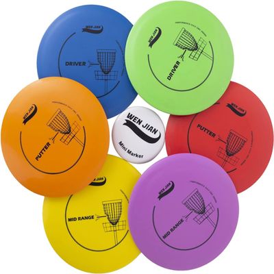 WEN JIAN Disc Golf Starter Set, Disc Golf Set, Disc Golf Beginner Set-Driver, Mid Range, Putter, 1 Mini Marker