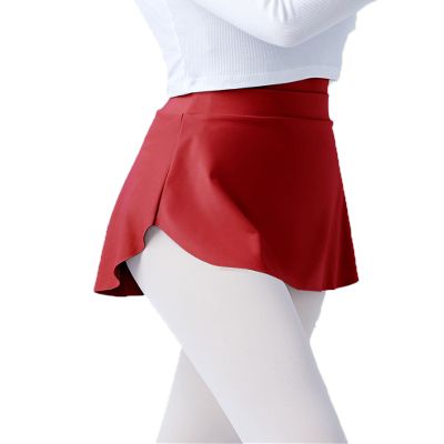 Daydance Burgundy Women Ballet Skirts Pull On Bullet Point Skirt for Dancing