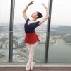 Daydance Burgundy Women Ballet Skirts Pull On Bullet Point Skirt for Dancing view 2