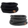Winter Baby Boys Scarf Cotton Girls Neck Warmer Autumn Warm Knitted Scarves for Toddler Kids (Black+Dark Gray) view 1