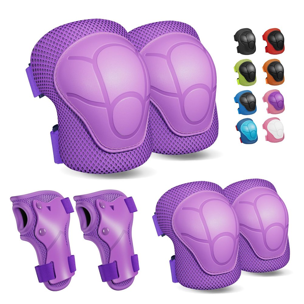 Knee Pads for Kids Knee Pads and Elbow Pads Toddler Protective Gear Set Kids Elbow Pads and Knee Pads for Girls Boys with Wrist Guards 3 in 1 for Skating Cycling Bike Rollerblading Scooter [Upgraded]