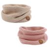 Bamery Winter Baby Boys Scarf Cotton Girls Neck Warmer Autumn Warm Knitted Scarves for Toddler Kids (Beige+Pink) view 1