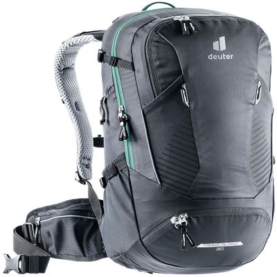 Deuter Trans Alpine 30 - Lightweight, Versatile, and Durable Bike Backpack for Mountain Biking, Multi-Day Tours, and The Outdoors - Black