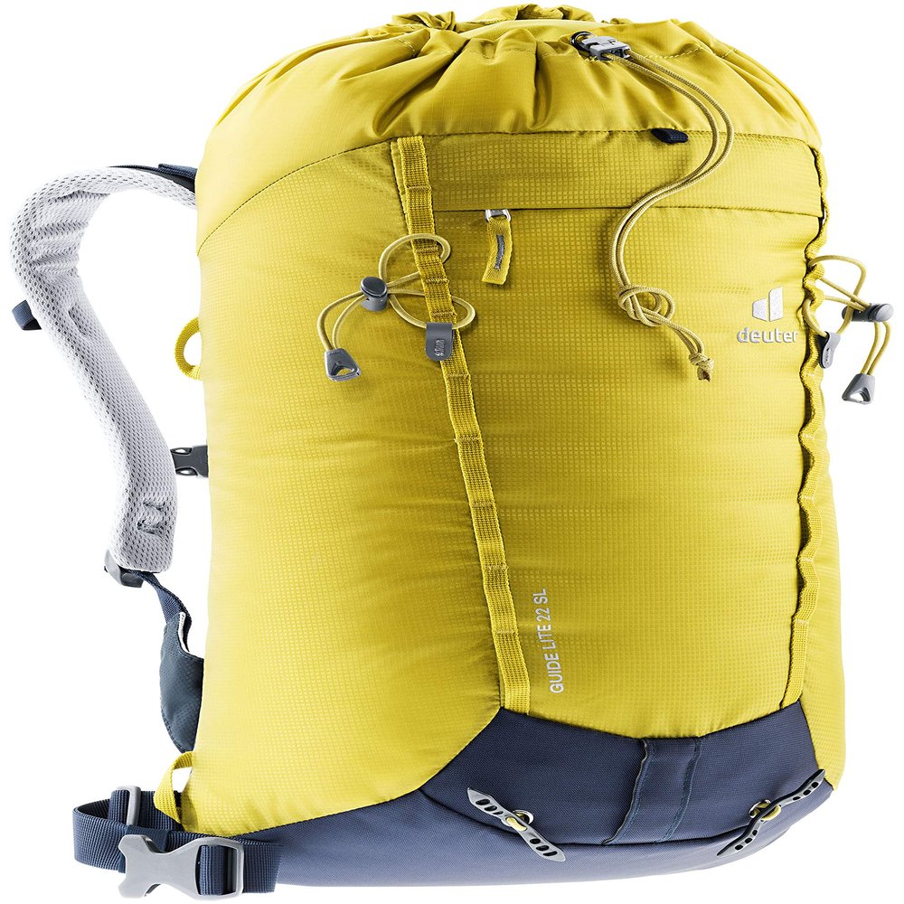 Deuter Guide Lite 22 SL - Womens Lightweight Endurance Alpine Backpack for Expedition, Mountain Climbing, and Ski Tours - Greencurry-Navy