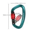 Locking Carabiner - 25kN 5600lb Climbing Carabiner Screw Gate D Shape Carabiner Green (Pack of 2) view 3