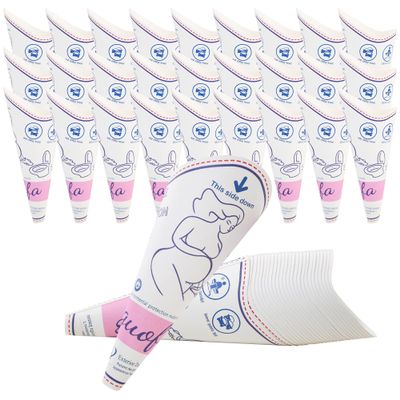 guofa Disposable Female Urination Device, Portable Waterproof Paper Pee Funnel for Women, Stand Up Pee Cup for Travel, Camping, Hiking, Outdoor, Public Toilets, Emergency Use (50)