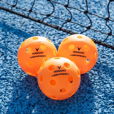Vermont Indoor & Outdoor Tournament Pickleball Set | Consistent Flight 26/40 Hole Balls | Usapa Approved | High Visibility Yellow & Orange [3/6/12/150 Pack] (150 Pack, Indoor Pickleballs)