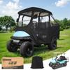 10L0L Golf Cart Enclosure for 4 Passengers Club Car Precedent - 57'' Roof Fit, Waterproof Transparent Driving Cover with Security Side Mirror Openings, Black - Fits 4 Seater view 1