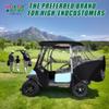 10L0L Golf Cart Enclosure for 4 Passengers Club Car Precedent - 57'' Roof Fit, Waterproof Transparent Driving Cover with Security Side Mirror Openings, Black - Fits 4 Seater view 2