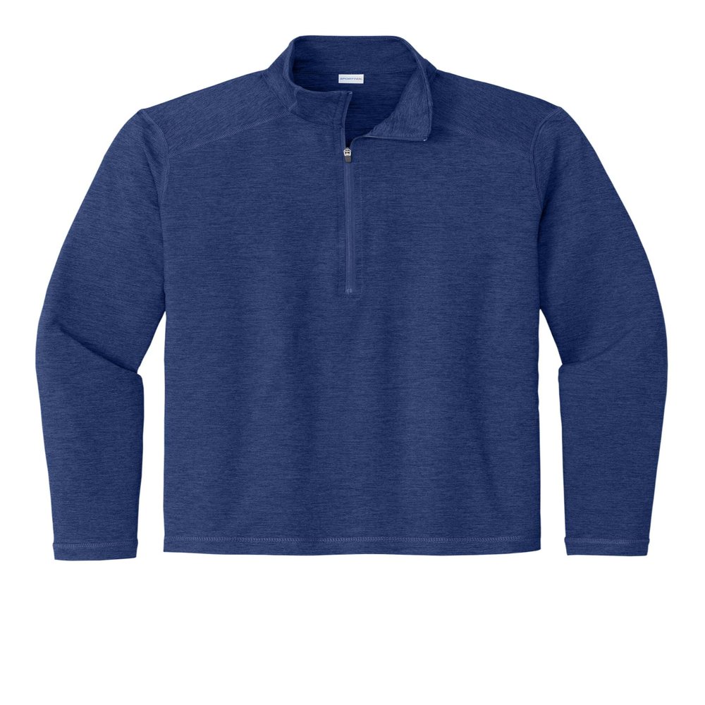 SPORT-TEK Women's Exchange 1.5 Long Sleeve Half Zip, True Royal Heather, X-Small