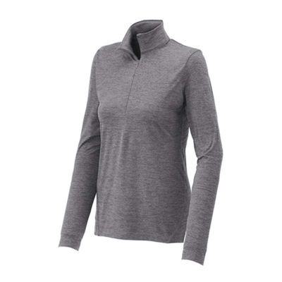 SPORT-TEK Women's Exchange 1.5 Long Sleeve Half Zip Grey Heather