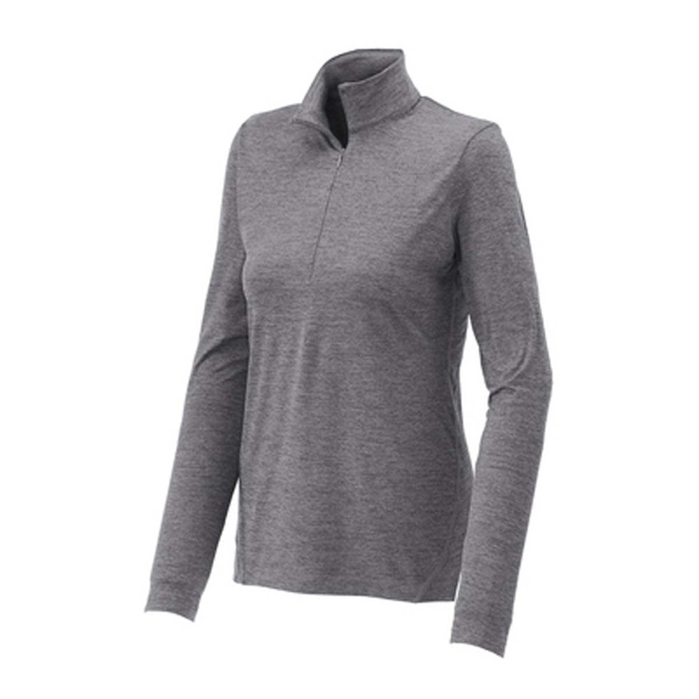 SPORT-TEK Women's Exchange 1.5 Long Sleeve Half Zip Grey Heather