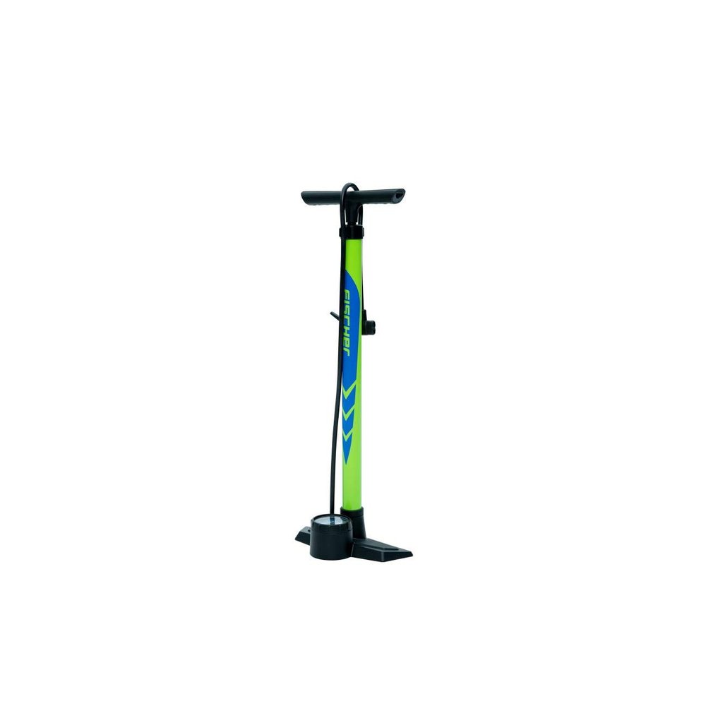 FISCHER Standpumpe Volume Plus | speziell fr City-, Trekking-Rder und MTBs | 5,5 Bar | fester Standfu | groer Manometer