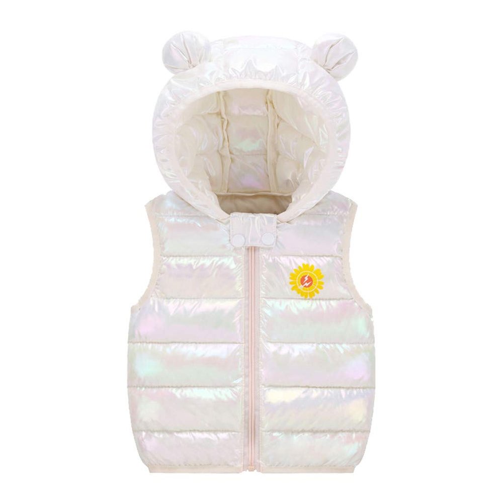 Moonker Infant Baby Fleece Winter Coat Vest,Toddler Girls Warm Cartoon Windproof Hoodie Outwear Waistcoat Outfits Clothes White
