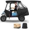 10L0L Golf Cart 4 Passenger Enclosure for Club Car Precedent Short Roof 57.5" Deluxe 600D Golf Cart Heavy Duty Rain Cover with 4 Zipped Doors Clear PVC Windows (Black) view 1