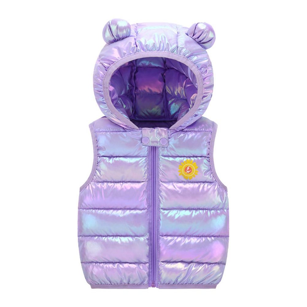 Moonker Infant Baby Fleece Winter Coat Vest,Toddler Girls Warm Cartoon Windproof Hoodie Outwear Waistcoat Outfits Clothes Purple