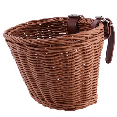 BESPORTBLE Girls Bike Bike Basket Wicker Front Handlebar for Outdoor Cycling Riding Accessories