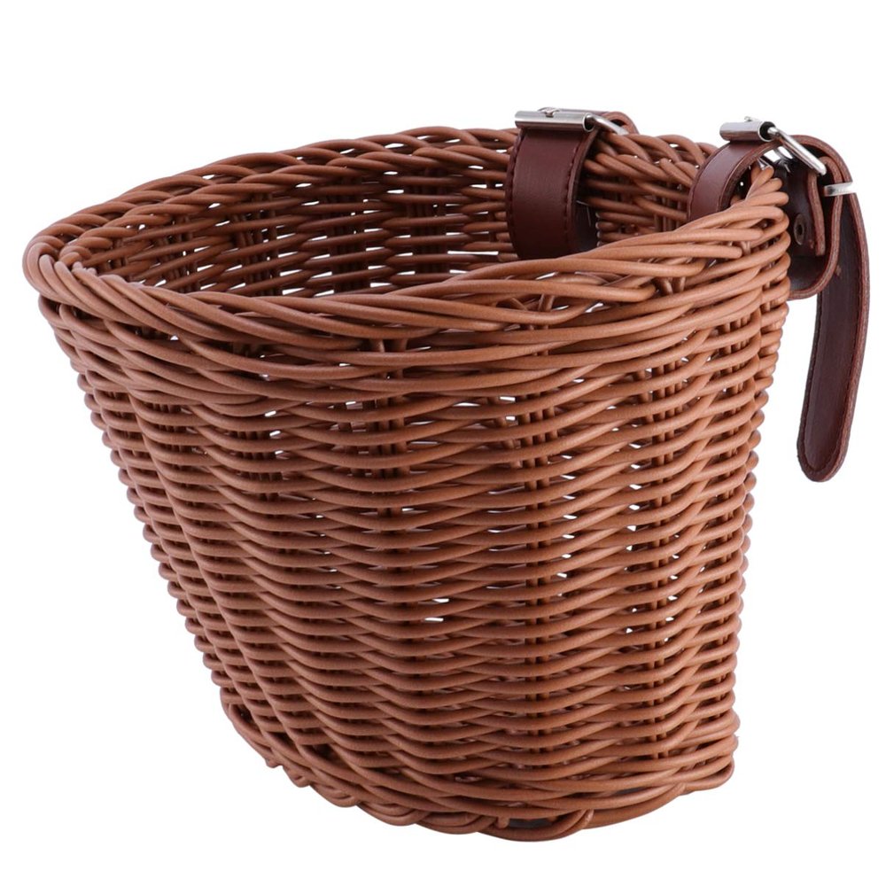 BESPORTBLE Girls Bike Bike Basket Wicker Front Handlebar for Outdoor Cycling Riding Accessories