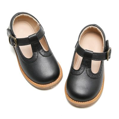 Otter MOMO Toddler Little Girls Oxford Shoes Mary Jane Flat T-Strap School Uniform Party Black Dress Shoes Size 6